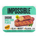 A package of Impossible Foods Plant-Based Vegan Bratwurst Sausages on a white background.