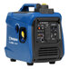 A blue and black Westinghouse portable inverter generator with a blue cover.