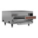 A Pratica stainless steel high-speed ventless pizza oven with the door open.