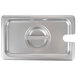 Choice 1/4 Size Stainless Steel Slotted Steam Table / Hotel Pan Cover Main Thumbnail 1