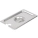 Choice 1/4 Size Stainless Steel Slotted Steam Table / Hotel Pan Cover Main Thumbnail 4