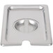 Choice 1/4 Size Stainless Steel Slotted Steam Table / Hotel Pan Cover Main Thumbnail 7