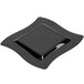 Fineline Wavetrends 106-BK 6 1/2" Black Plastic Square Plate - 10/Pack Main Thumbnail 3