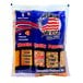 A Great Western Premium America All-In-One Popcorn Kit bag with text and a flag.