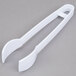 A white plastic tongs with a handle.