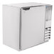 A Beverage-Air stainless steel back bar refrigerator with a vent.