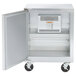 A Traulsen stainless steel undercounter freezer with a left hinged door open.