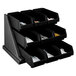 Cambro 9RS9110 Black Versa Self Serve Condiment Bin Stand Set with 3-Tier Stand and 12" Condiment Bins Main Thumbnail 1