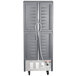 A grey Metro C5 heated holding cabinet with solid doors.