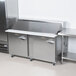 Traulsen UPT6024-LL-SB 60" 2 Left Hinged Door Stainless Steel Back Refrigerated Sandwich Prep Table Main Thumbnail 1