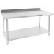 Regency 30" x 60" 16-Gauge Stainless Steel Commercial Work Table with 4" Backsplash and Undershelf Main Thumbnail 3