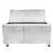 A Traulsen stainless steel commercial sandwich prep table with two left hinged doors.