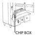 A drawing of a Town wood chip smoking box.