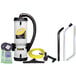 A ProTeam LineVacer backpack vacuum with accessories.