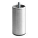A silver stainless steel foot with a screw on top.