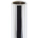 A silver metal tube with a black stripe and black rectangular handle.