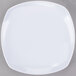 A white square Carlisle melamine plate with upturned corners.