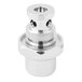 A chrome plated brass squeeze valve bonnet for T&S pre-rinse nozzles.