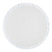 A white round Baker's Lane cake drum with white edges.