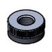 A T&S 1/8" female aerator adapter with a black rubber nut with black threads.