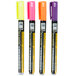 A 4 pack of American Metalcraft tropical chalk markers with black, yellow, green, and pink tips.