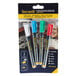A package of 4 American Metalcraft Securit mini tip chalk markers in assorted colors.