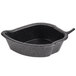 A black plastic bowl with a handle.