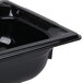 A close-up of a black Vollrath polycarbonate food pan.