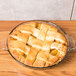 A pie in an Anchor Hocking glass pie pan.