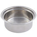 A stainless steel Bon Chef insert pan with round rim.