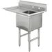 Advance Tabco FC-1-1824-18 One Compartment Stainless Steel Commercial Sink with One Drainboard - 38 1/2" Main Thumbnail 1