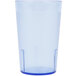 A slate blue Cambro plastic cup with a clear rim.