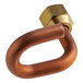 A copper drain tube with a brass nut on it.