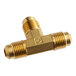 A gold brass Estella Caffe Union Tee with threaded fittings.