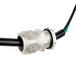 A black and white cable with an electrical connector.