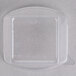 A clear plastic dome lid with a rounded edge.