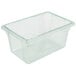 A Carlisle clear plastic food storage box with a clear lid.
