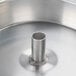 A stainless steel mini drip pan with a metal handle.