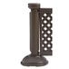 A brown Grosfillex resin fence post and interlocking base with a white background.