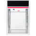 A white rectangular Hatco countertop food holding and display cabinet with a black and red rectangular object inside.