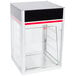 A black and white Hatco countertop food warmer with red accents.