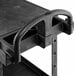 Rubbermaid FG452500BLA Black Medium Flat Two Shelf Utility Cart with Ergonomic Handle Main Thumbnail 3