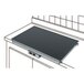 A drawing of a black rectangular counter top with a glass top.