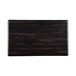 A black rectangular faux zebra wood melamine riser.