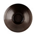 A brown Elite Global Solutions bowl with a black rim and a black circle in the middle.