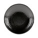 A black Elite Global Solutions melamine plate with a textured surface.