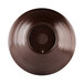 A brown Elite Global Solutions melamine bowl with a circular pattern in the middle.