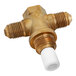 A brass 3-way fitting for Estella Caffe coffee machines with white pipes.