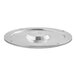 A silver stainless steel Estella mouth side cover plate with holes in the middle.