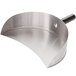 A silver stainless steel Visvardis gyro pan with a handle.
